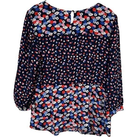 Boden Red White Pink and Blue Floral Babydoll Blouse‎ Festival Party Bohemian 10 - Picture 5 of 10